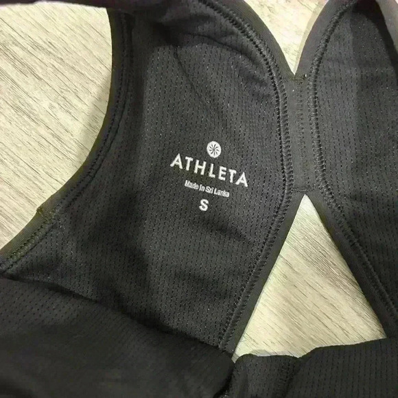 Athleta Sculptek Stealth Black Sports Bra Yoga Gym Athletic Stretch Size S - Picture 2 of 10